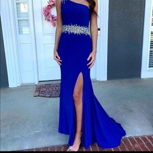 Vibrant blue evening gown